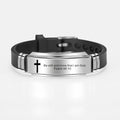 Cross Jesus Scripture Quote Bracelet Christian Bible Verse Inspiring Faith Stainless Steel Bracelets Silicone Wristband
