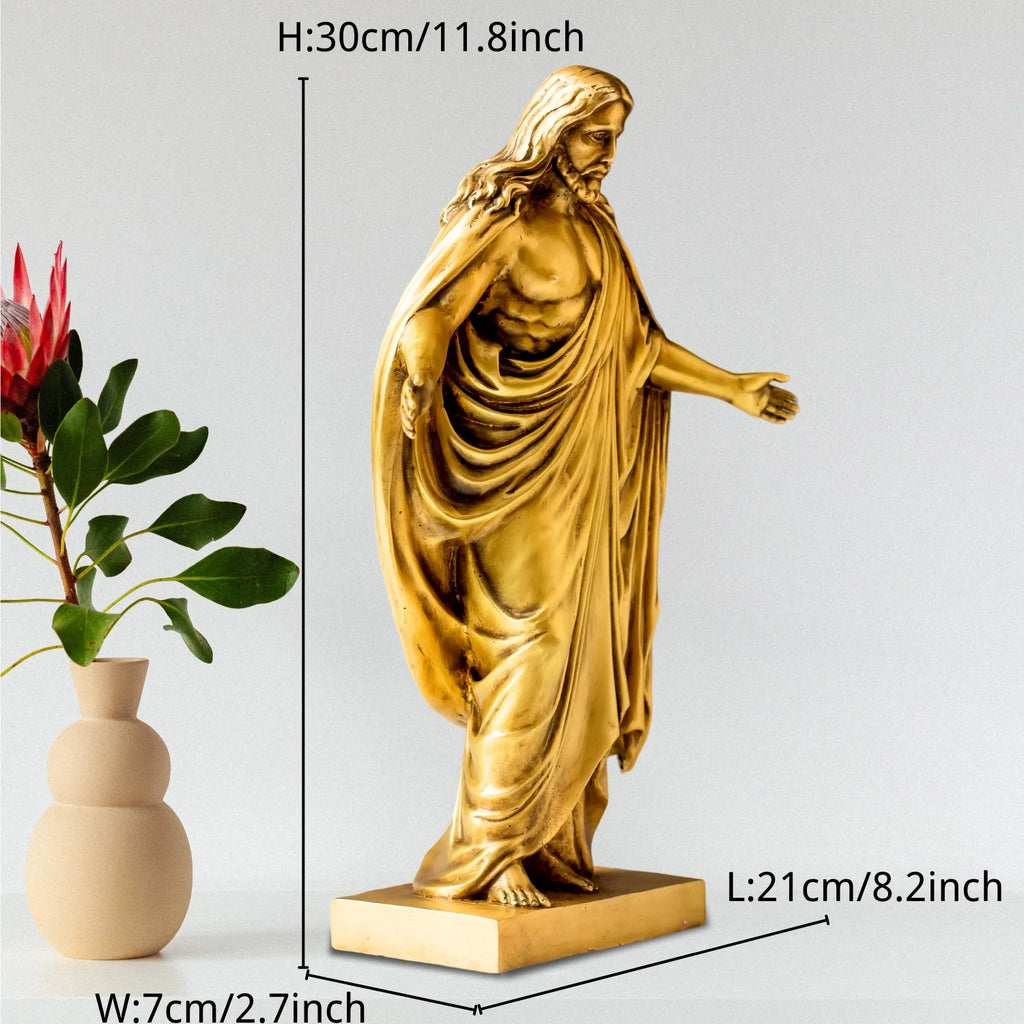 30cm Bronze Saint Jesus Statue Open Arms Blessing Jesus Christ Bronze Sculpture Home Church Decor Christian Ornament Gifts