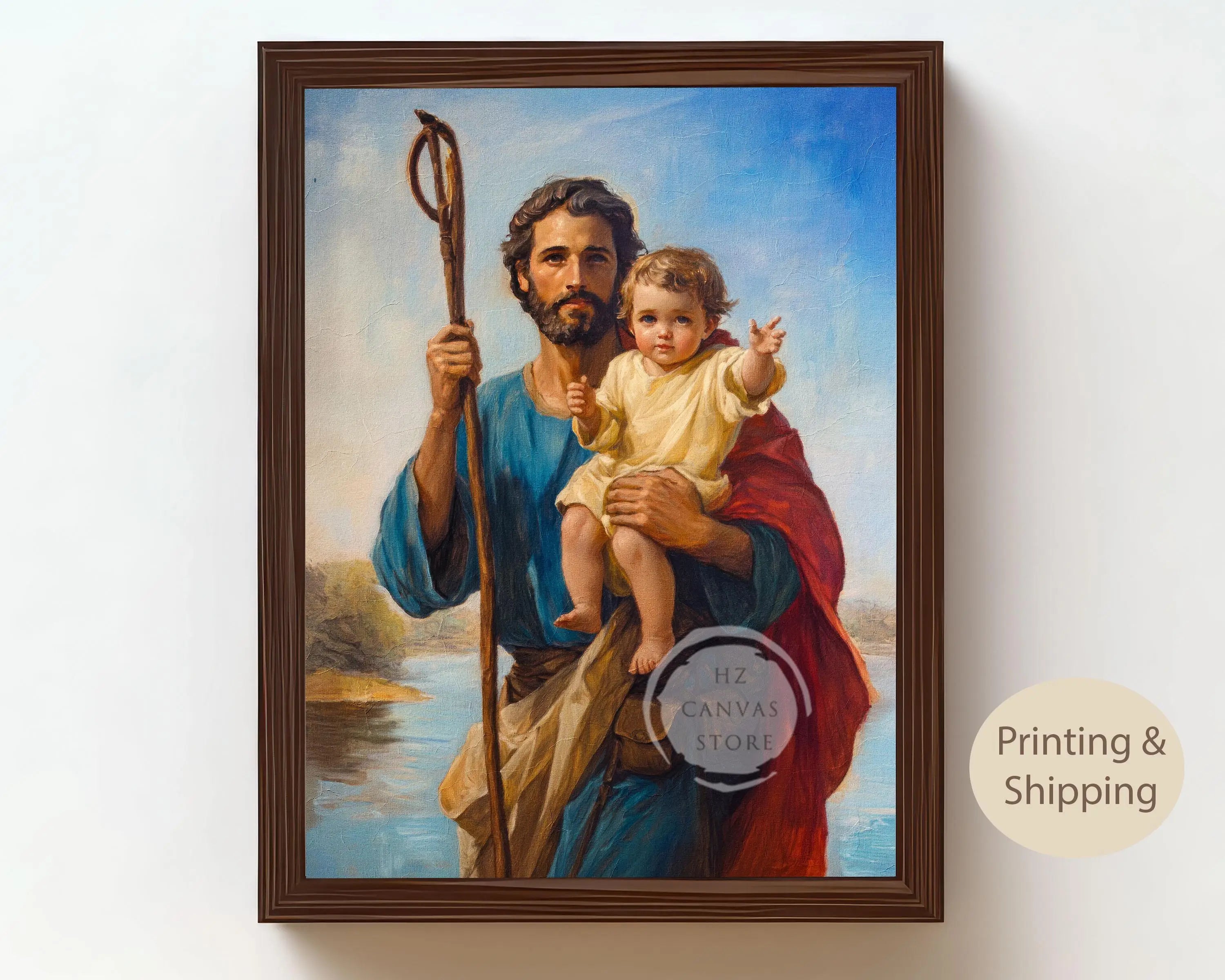 Catholic Wall Art Saint Christina Jesus Virgin Mary Christian Religious Portraits Canvas Biblical Faith Inspirational Home Decor