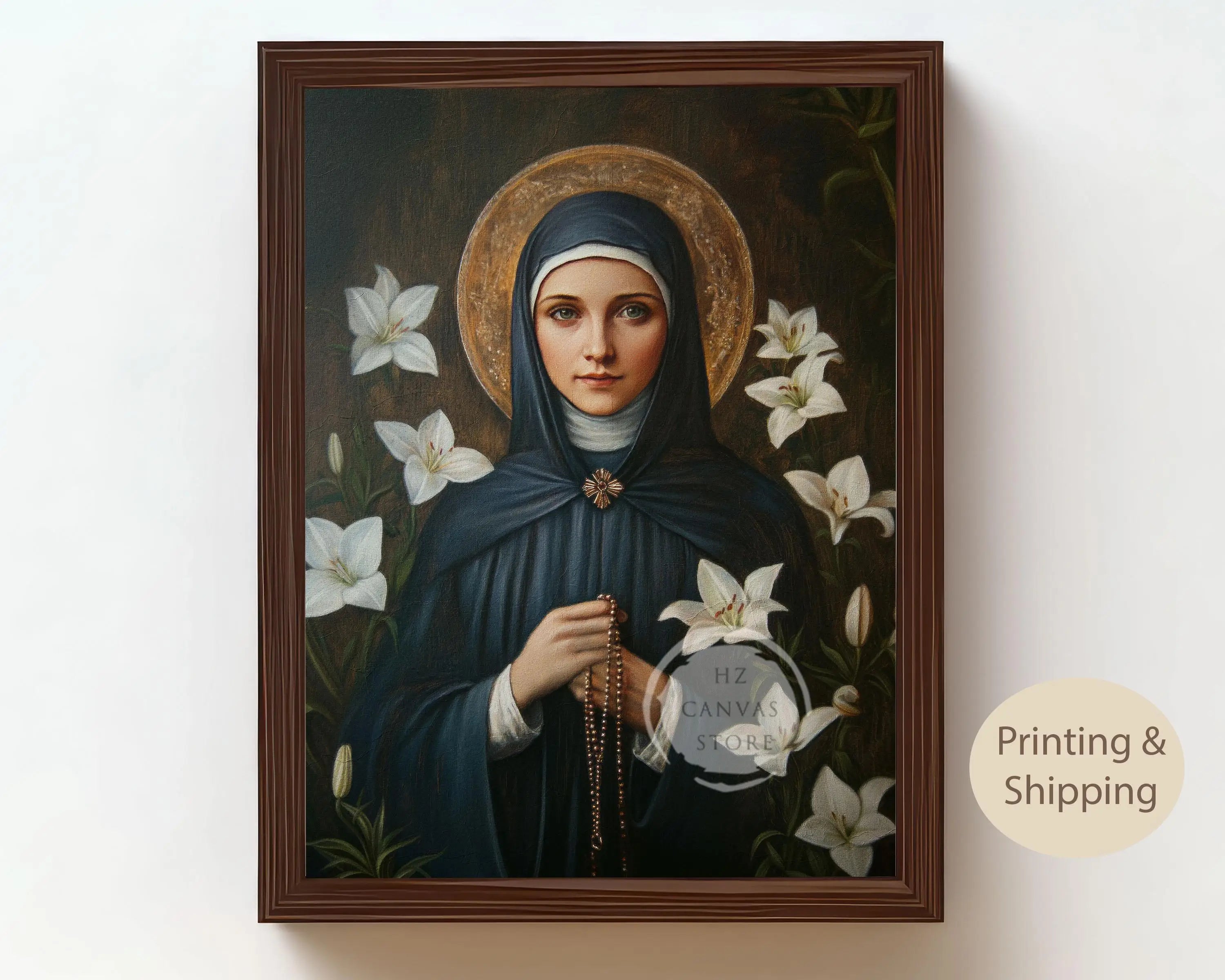Catholic Wall Art Saint Christina Jesus Virgin Mary Christian Religious Portraits Canvas Biblical Faith Inspirational Home Decor