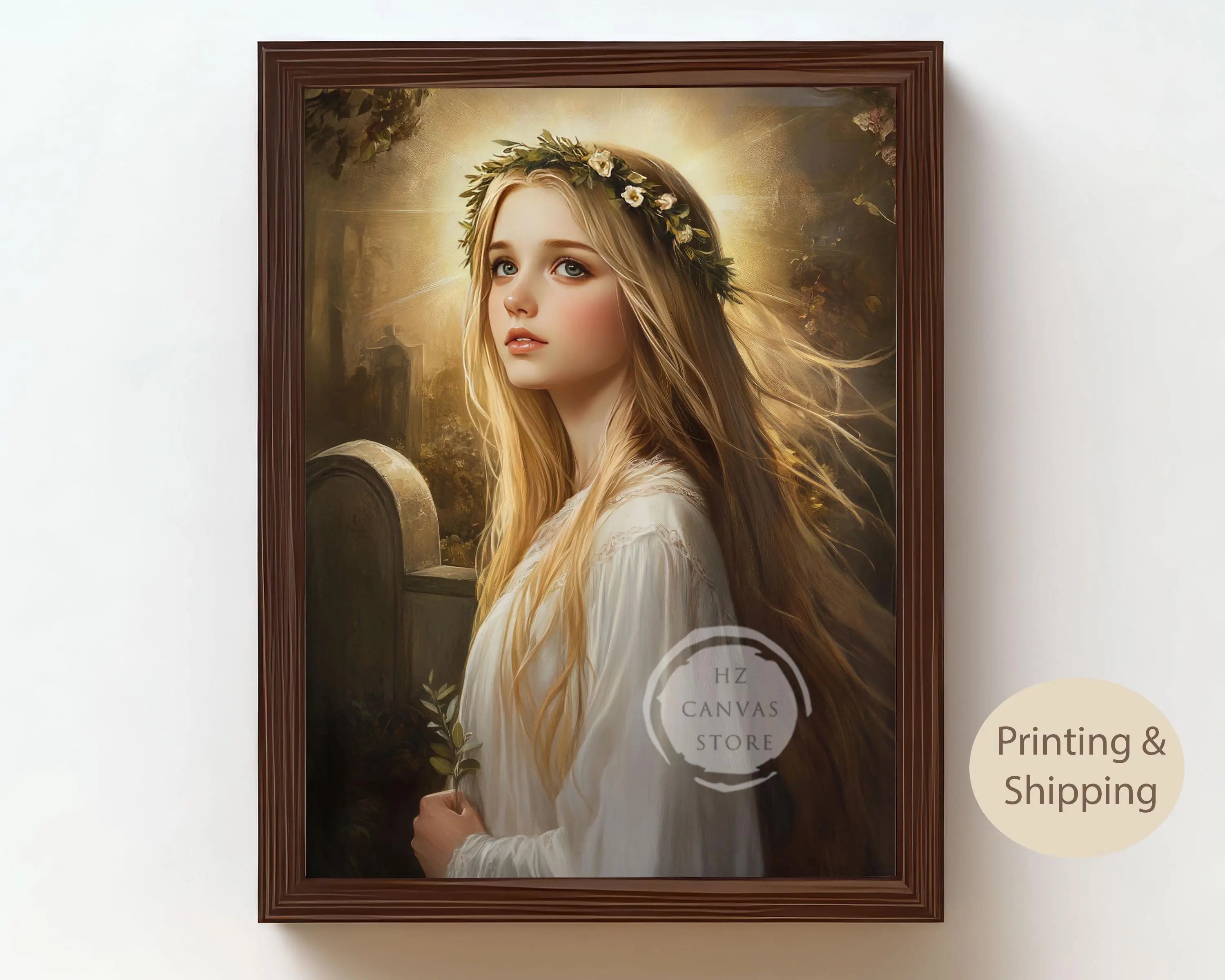 Catholic Wall Art Saint Christina Jesus Virgin Mary Christian Religious Portraits Canvas Biblical Faith Inspirational Home Decor
