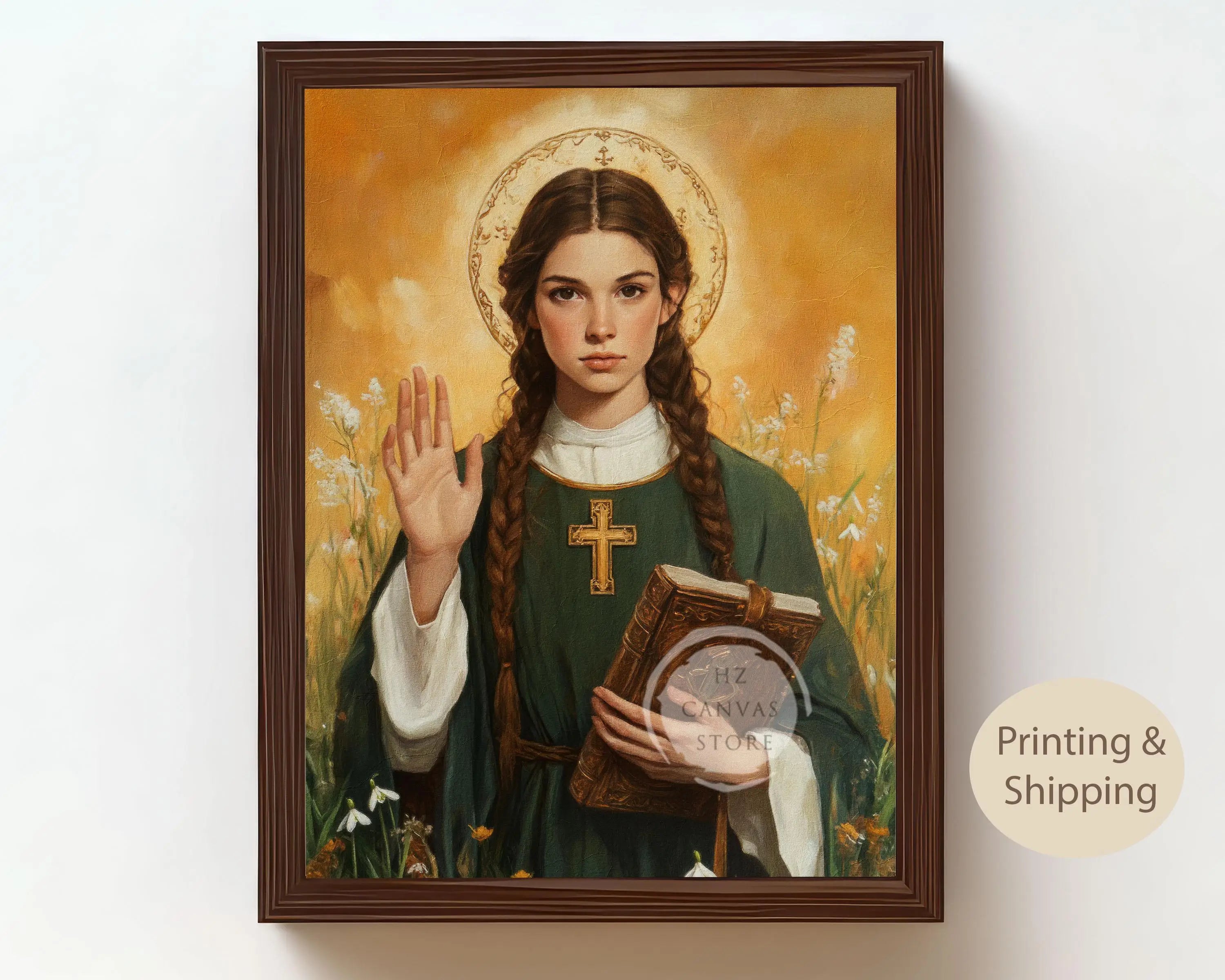 Catholic Wall Art Saint Christina Jesus Virgin Mary Christian Religious Portraits Canvas Biblical Faith Inspirational Home Decor