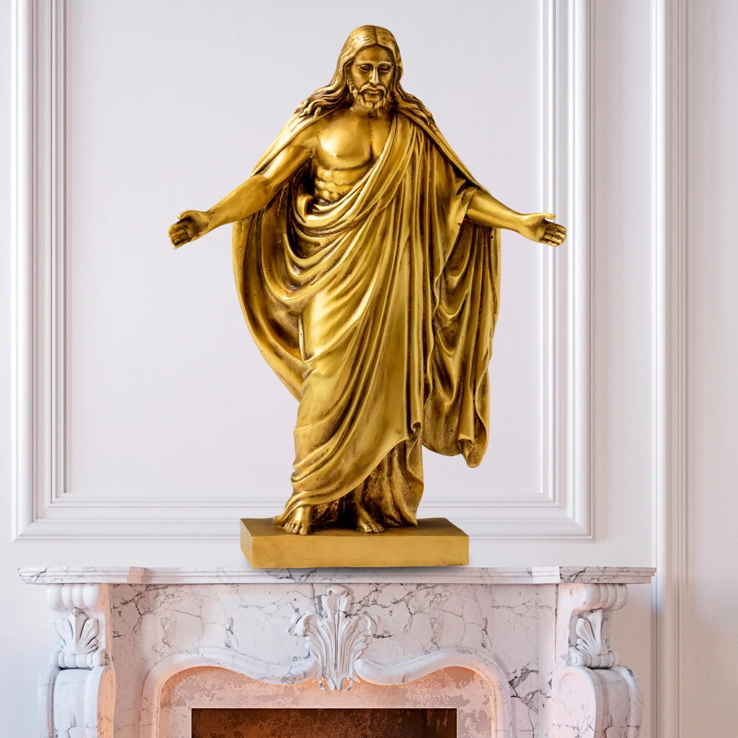 30cm Bronze Saint Jesus Statue Open Arms Blessing Jesus Christ Bronze Sculpture Home Church Decor Christian Ornament Gifts