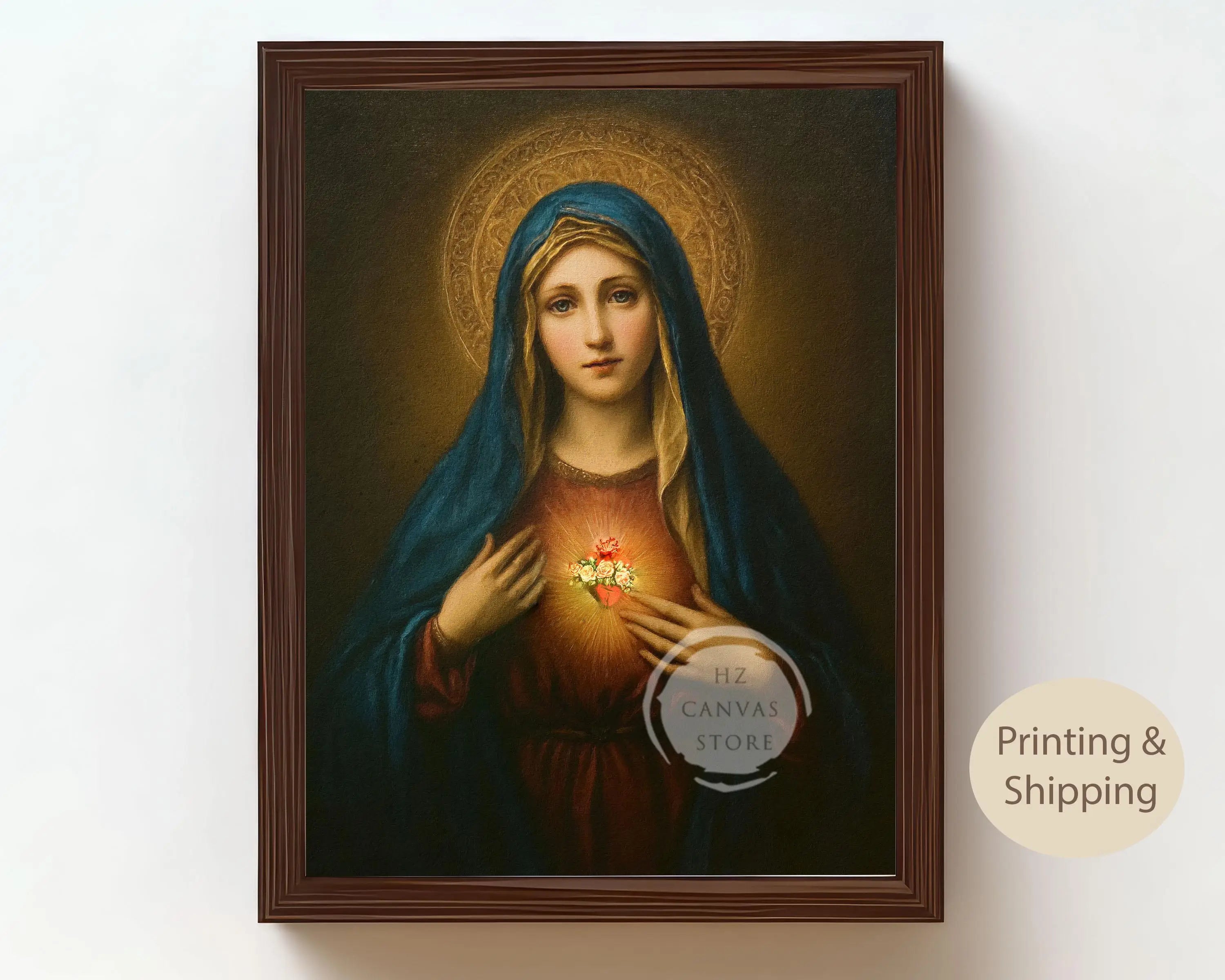 Catholic Wall Art Saint Christina Jesus Virgin Mary Christian Religious Portraits Canvas Biblical Faith Inspirational Home Decor