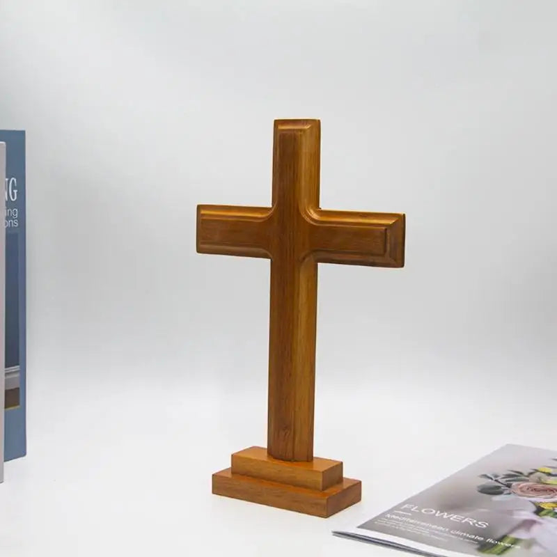 A3PA Wooden Standing for Cross Decor Altar for Cross with Stand Double-Sided Table fo