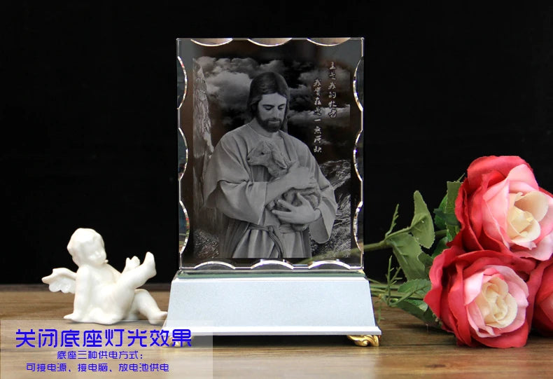 Special offer --TOP Art Collectible collection Home Decor Decoration Religious 3D Christ  Jesus Crystal Image