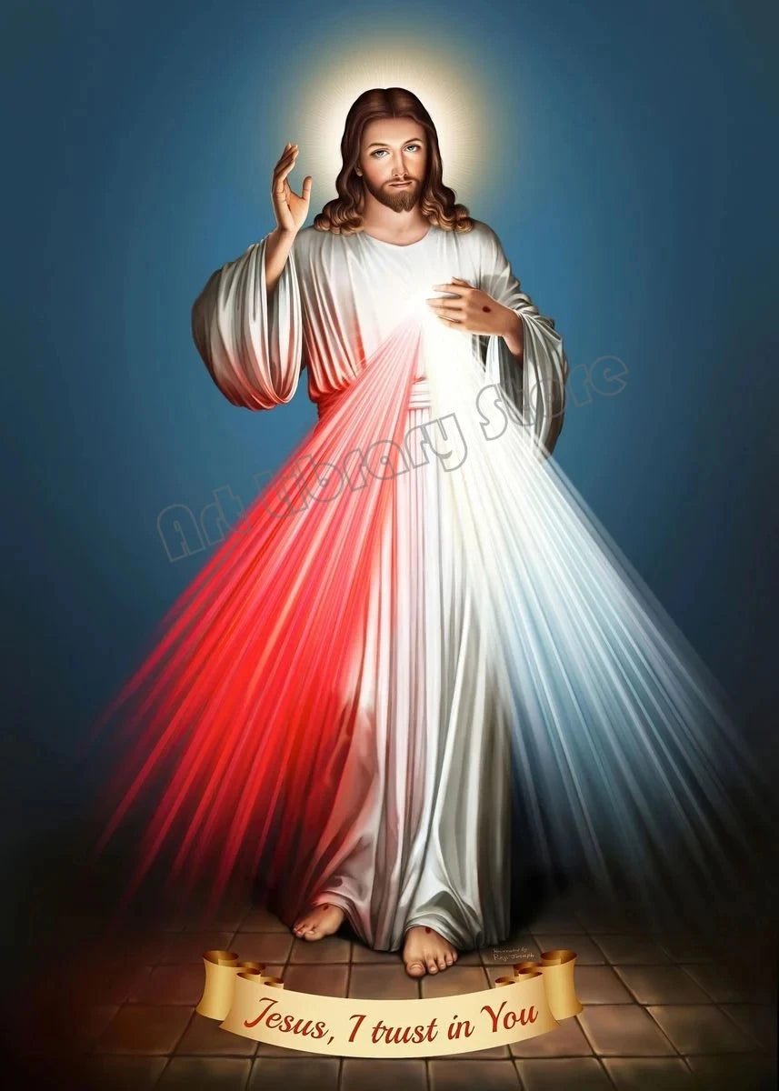 Jesus Christ Portrait Hand of God Poster Retro Christian Religious Canvas Painting Wall Art Pictures Christmas Home Decor