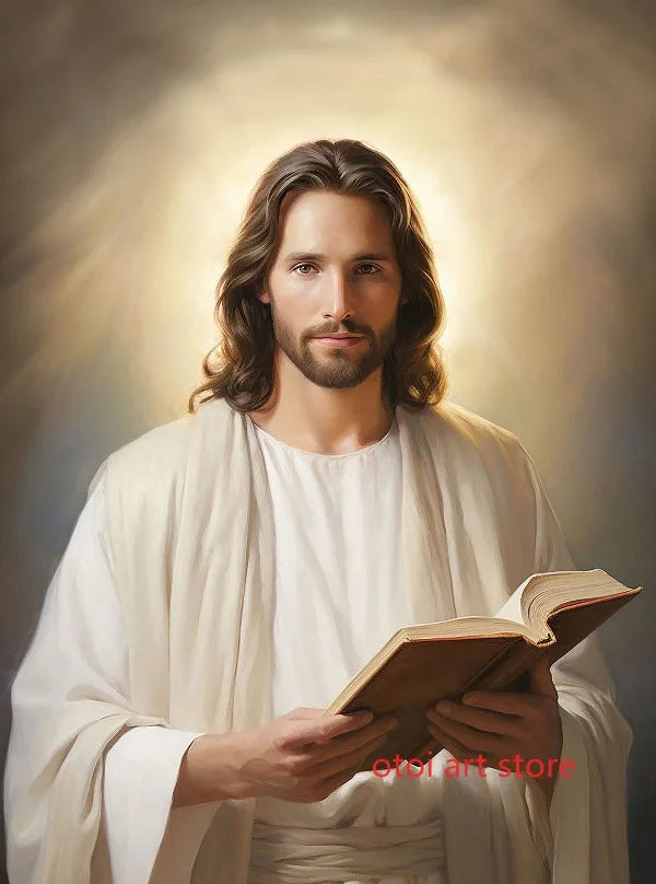 Religious Retro Jesus Christ Savior Christian Jesus Portrait Art Poster Canvas Painting Wall Print Picture for Room Home Decor