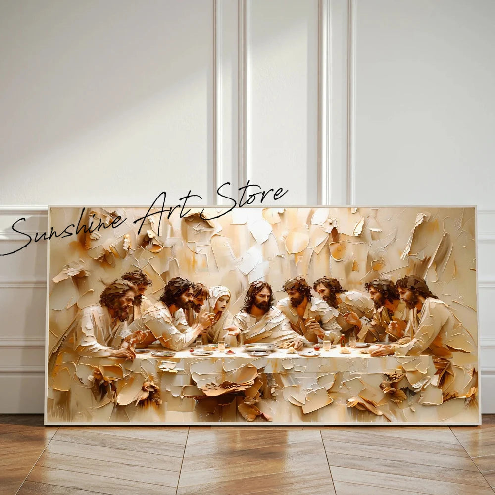 Religious Easter Bible The Last Supper Christian Canvas Painting Wall Art Jesus Wall Art Decor Bible Painting Holy Week Prints