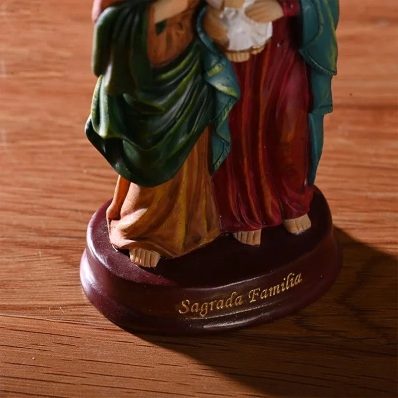 Holy Family Statues Set Colorful Home Accessories Church Tabletop Resin Sculpture Decoration Living Room Decorative Figurines