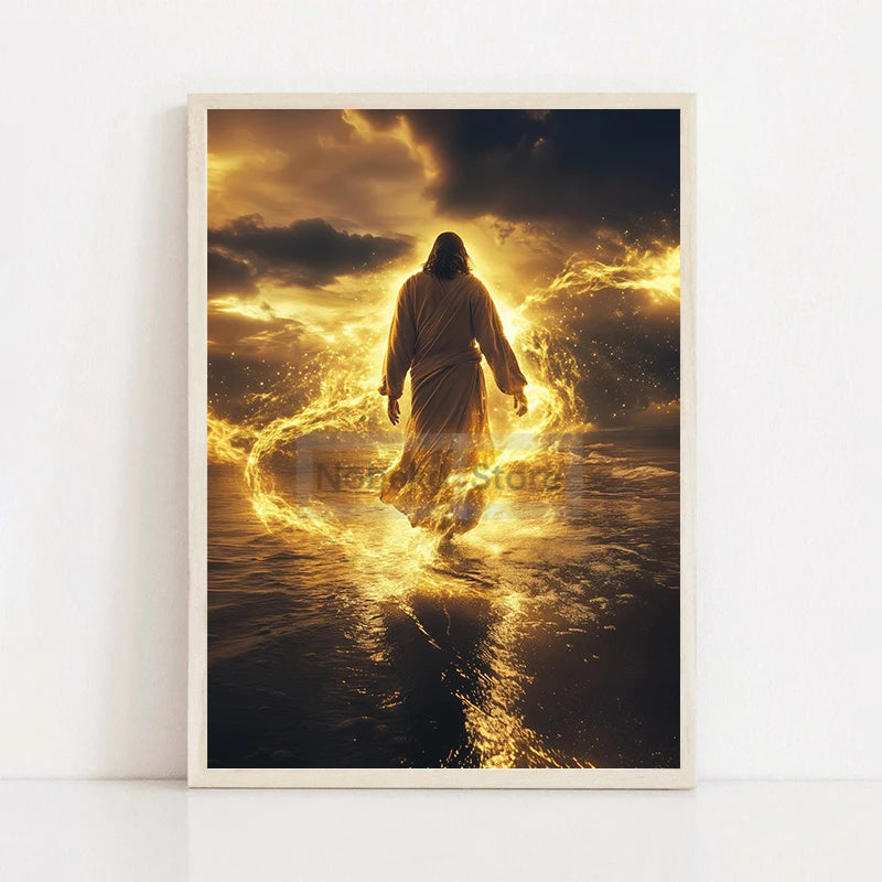 Modern Christian Jesus Poster Religious Prints Canvas Painting Bible Verse Wall Art Pictures Home Living Room Christian Decor