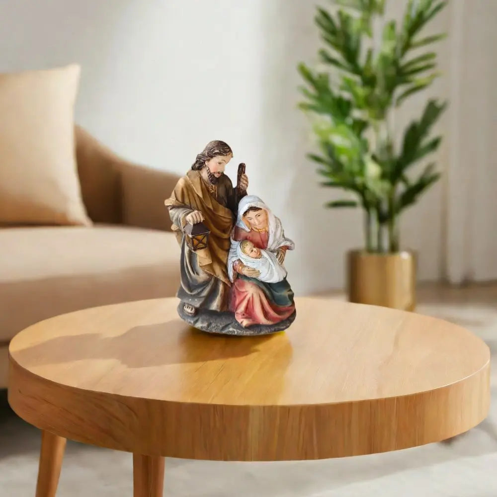 Creative Handmade Holy Family Statues Painted Cartoon Christ Figurine Religious Sculptures Church