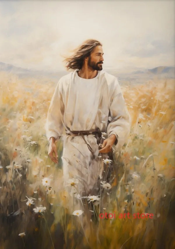 Religious Retro Jesus Christ Savior Christian Jesus Portrait Art Poster Canvas Painting Wall Print Picture for Room Home Decor