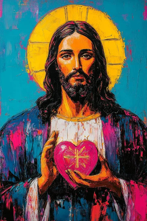 Christian Sacred Heart Jesus Art Posters Prints Catholic Pure Virgin Mary Canvas Painting Religious Believers Bedroom Home Decor