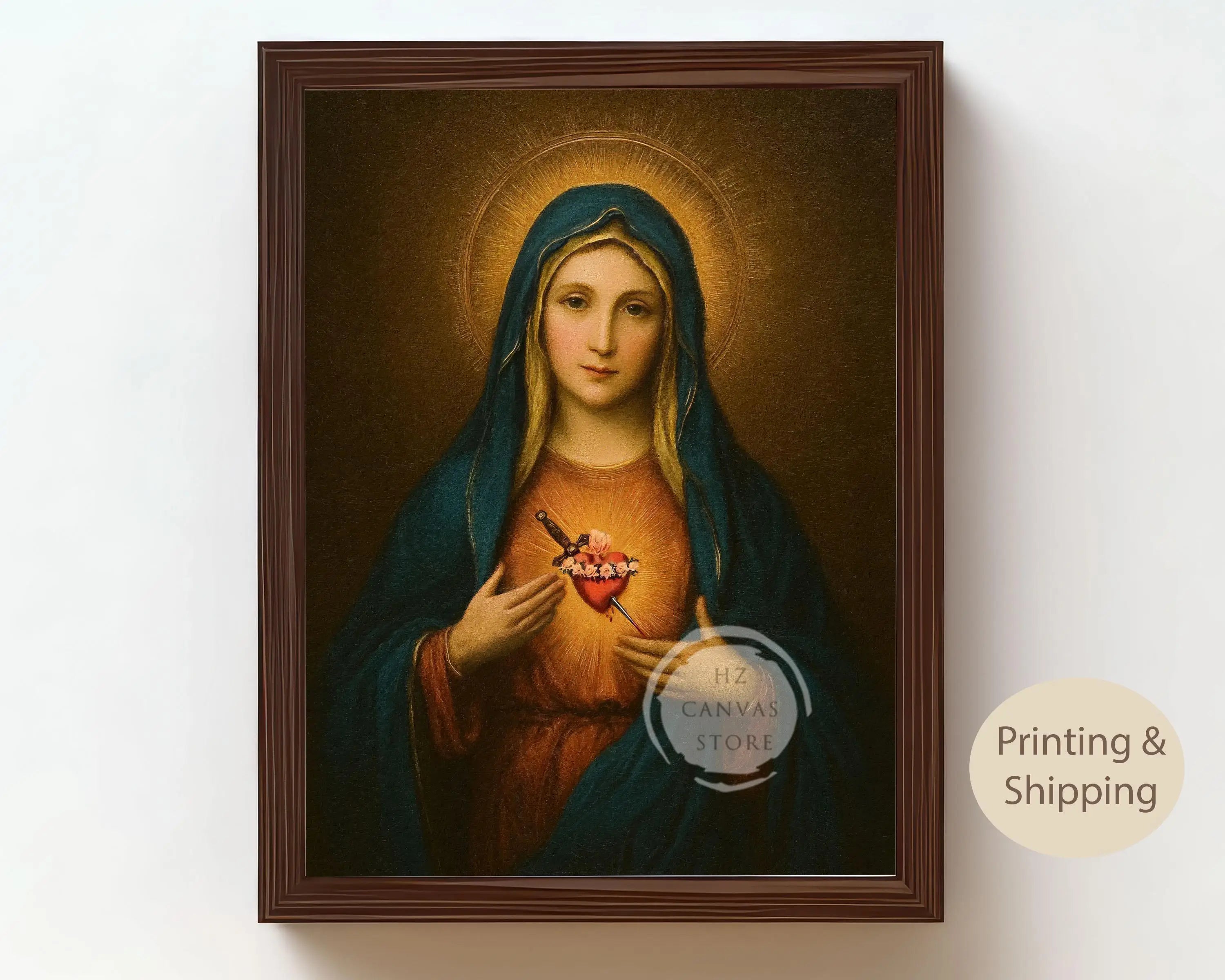 Catholic Wall Art Saint Christina Jesus Virgin Mary Christian Religious Portraits Canvas Biblical Faith Inspirational Home Decor