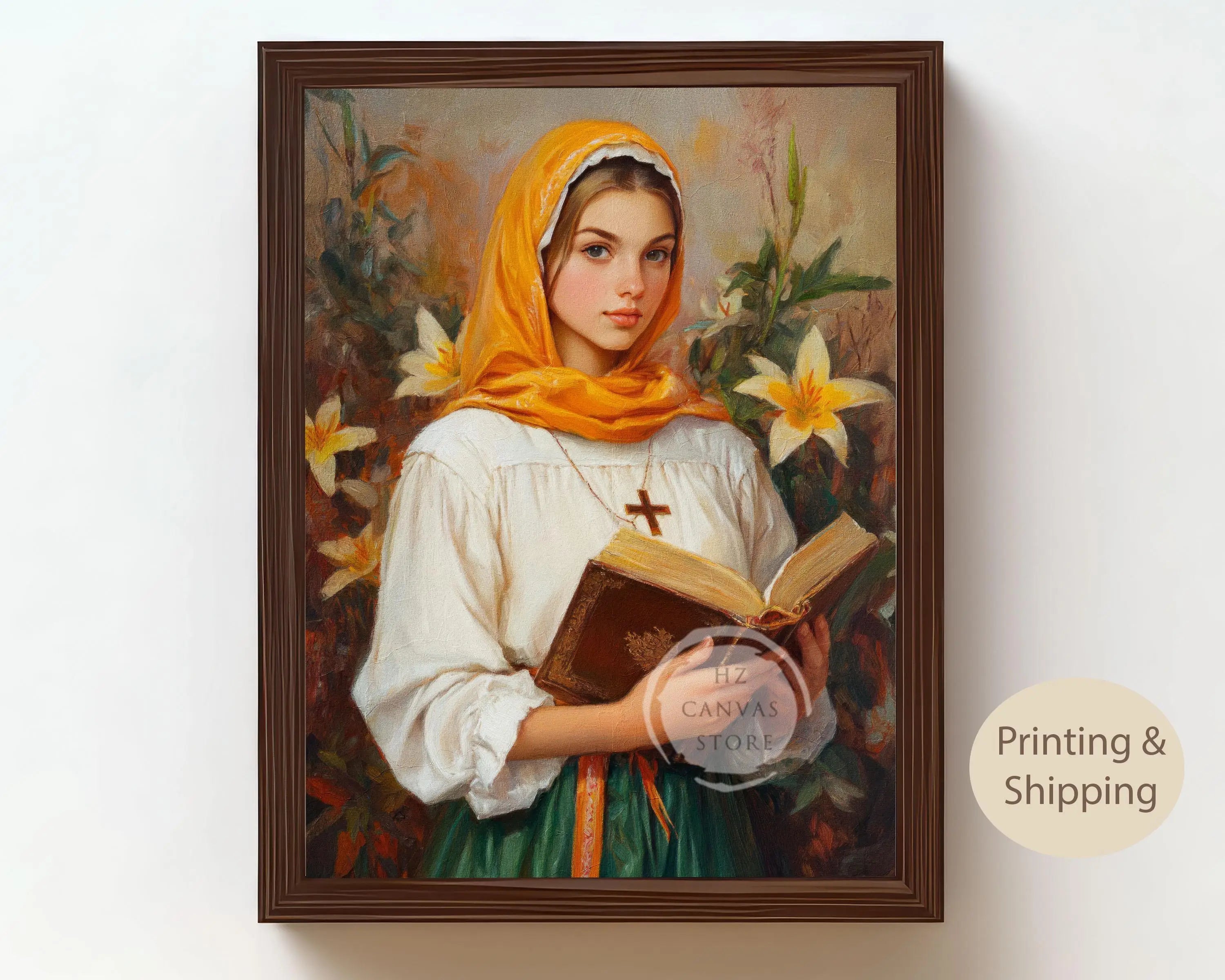 Catholic Wall Art Saint Christina Jesus Virgin Mary Christian Religious Portraits Canvas Biblical Faith Inspirational Home Decor
