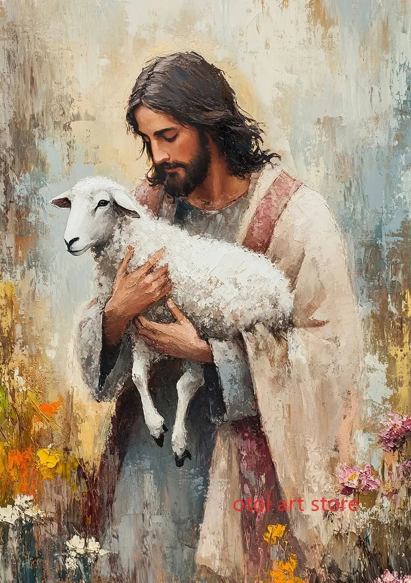 Religious Retro Jesus Christ Savior Christian Jesus Portrait Art Poster Canvas Painting Wall Print Picture for Room Home Decor