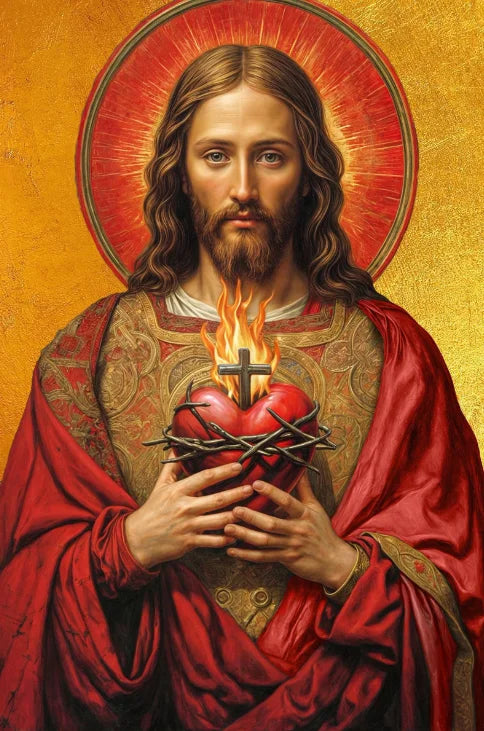 Christian Sacred Heart Jesus Art Posters Prints Catholic Pure Virgin Mary Canvas Painting Religious Believers Bedroom Home Decor
