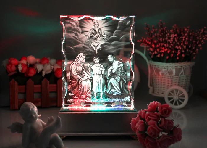 Special offer --TOP Art Collectible collection Home Decor Decoration Religious 3D the Madonna Jesus Christ Crystal Image
