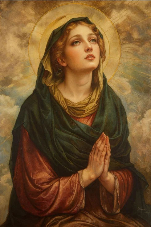 Christian Sacred Heart Jesus Art Posters Prints Catholic Pure Virgin Mary Canvas Painting Religious Believers Bedroom Home Decor