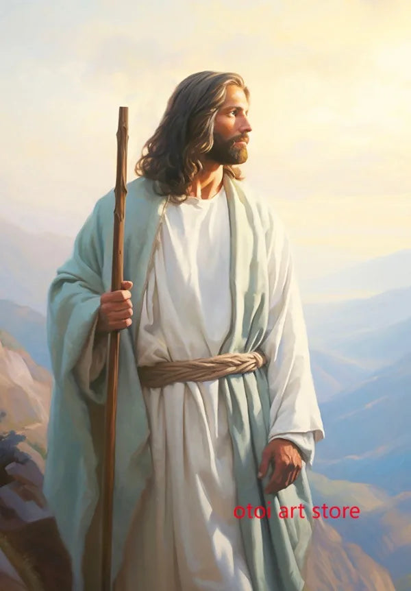 Religious Retro Jesus Christ Savior Christian Jesus Portrait Art Poster Canvas Painting Wall Print Picture for Room Home Decor