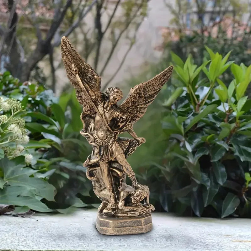 Ermakova St.Michael the Archangel Figurine Resin St Michael Statue Saint Michael Defeating Satan Collection Angel Sculpture