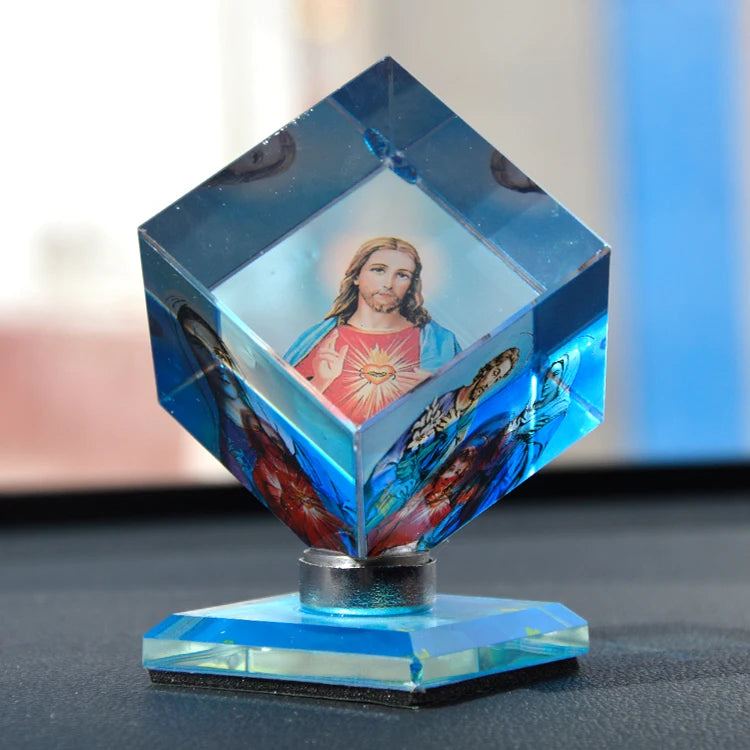 Special Offer BEST gift Catholicism Christianity Holy Mary Mother of God Jesus Christ 3D Crystal Magic cube decoration statue