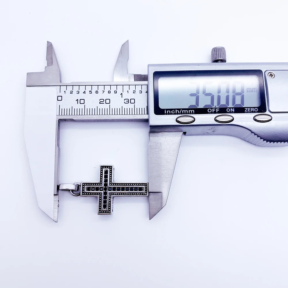 Pendant Black Cross Summer Vintage Unisex Jewelry Europe Accessorie 925 Sterling Silver Gift For Woman Men