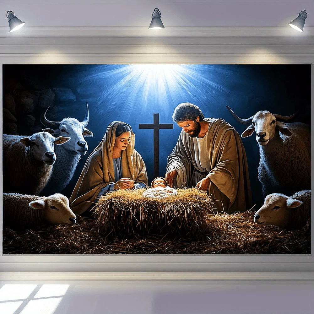 Inspirational Christmas Scene Tapestry - Perfect Choice for Holiday & New Year Decor