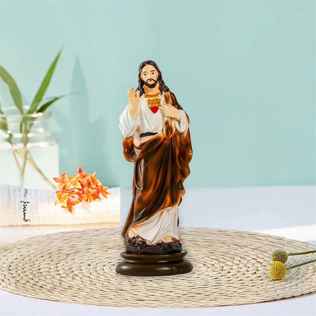 Religious Resin Statue of Virgin Mary for Home Office Church Decorations Living Room Tabletop Jesus Figurine