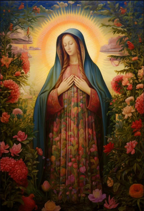 Christian Sacred Heart Jesus Art Posters Prints Catholic Pure Virgin Mary Canvas Painting Religious Believers Bedroom Home Decor