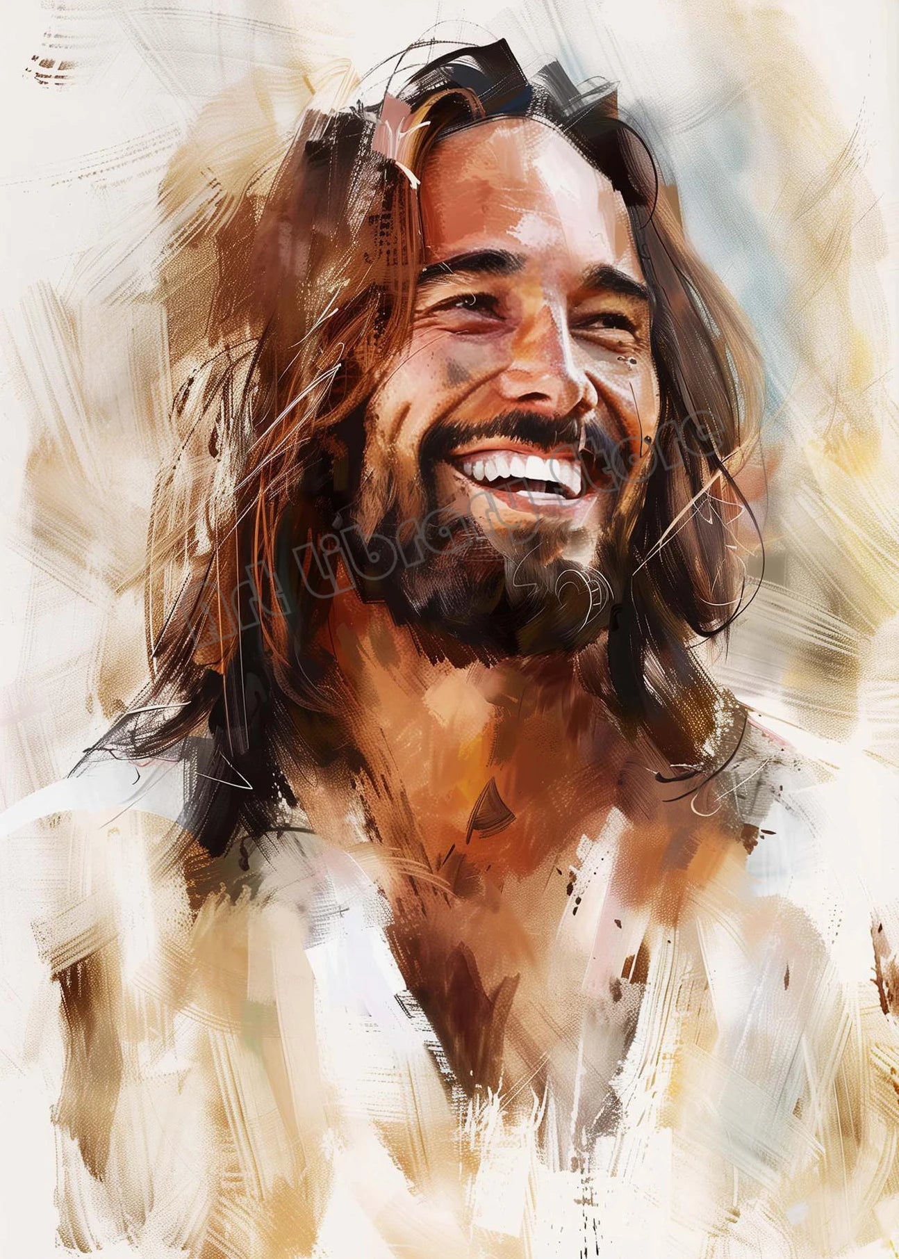 Watercolor Jesus Teaching Children Portrait Christian Religious Poster Canvas Painting Wall Art Pictures Home Interior Decor