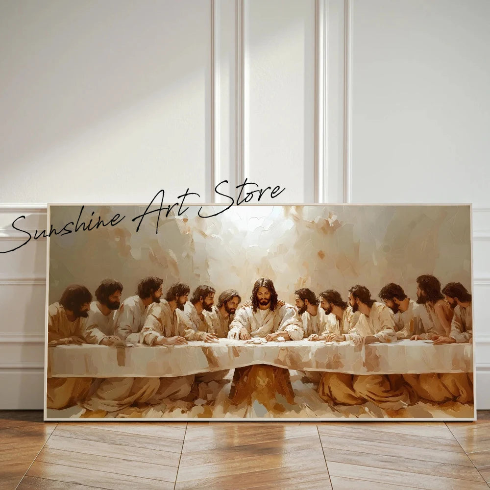 Religious Easter Bible The Last Supper Christian Canvas Painting Wall Art Jesus Wall Art Decor Bible Painting Holy Week Prints