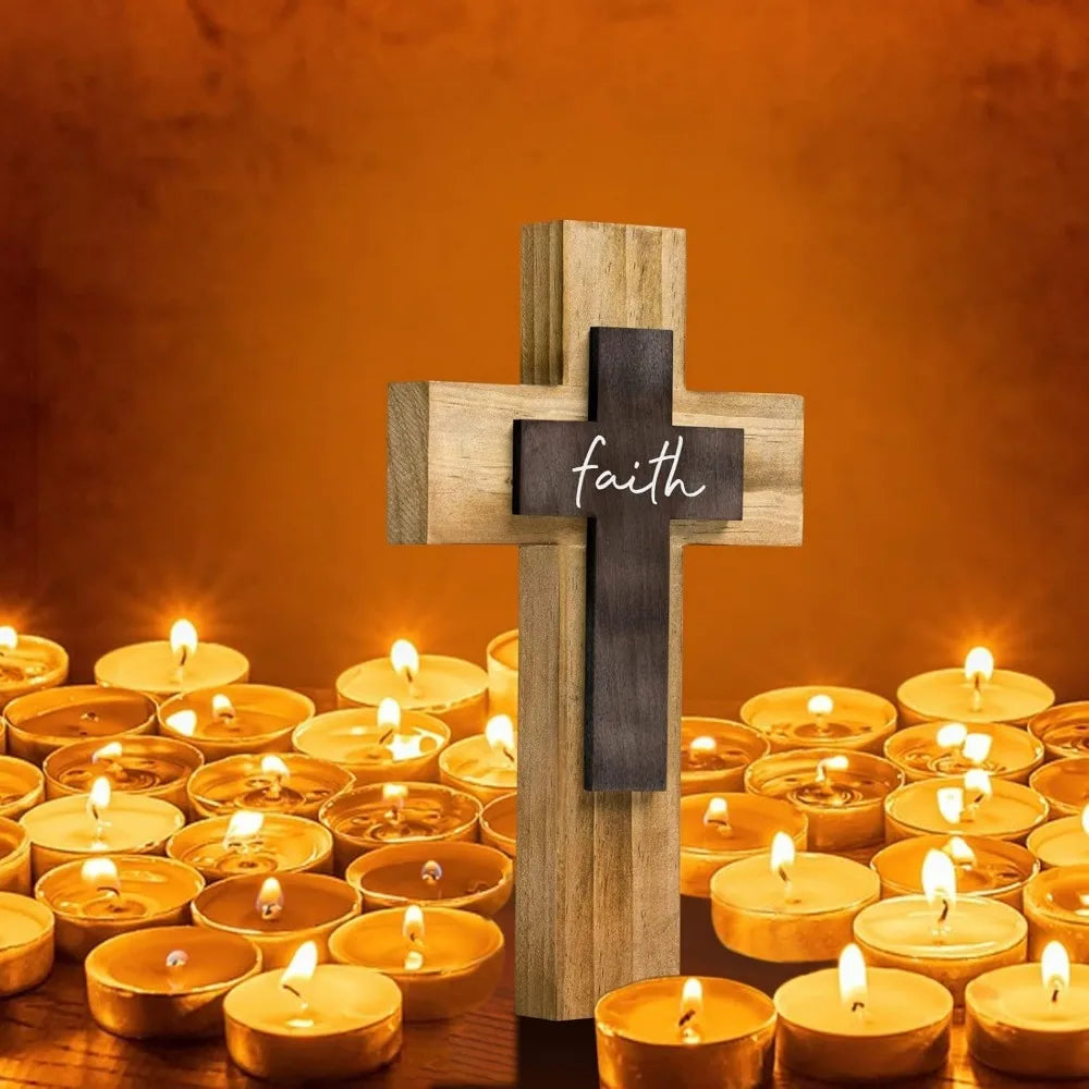 Wall Wooden Cross Christians Crosses Spiritual Religious Cross With Hook Christmas Wall Hanging Handmade Nature Wood Color with