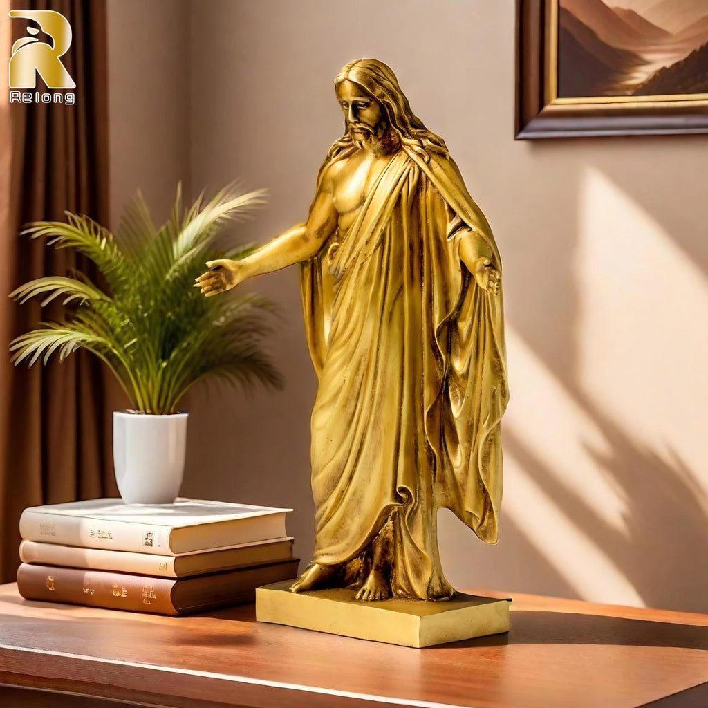 30cm Bronze Saint Jesus Statue Open Arms Blessing Jesus Christ Bronze Sculpture Home Church Decor Christian Ornament Gifts