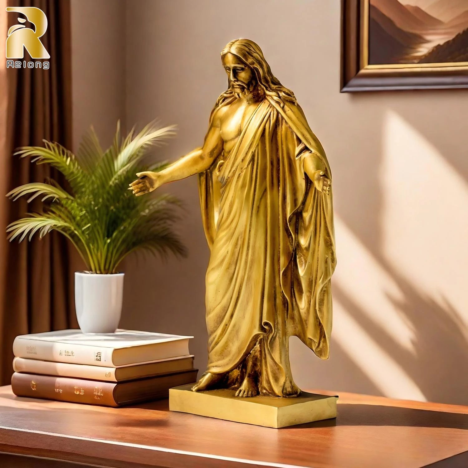 30cm Bronze Saint Jesus Statue Open Arms Blessing Jesus Christ Bronze Sculpture Home Church Decor Christian Ornament Gifts