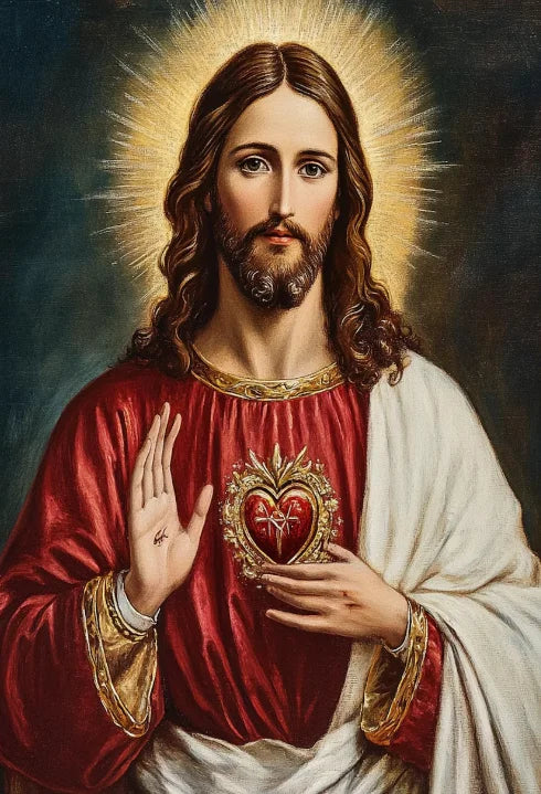 Christian Sacred Heart Jesus Art Posters Prints Catholic Pure Virgin Mary Canvas Painting Religious Believers Bedroom Home Decor