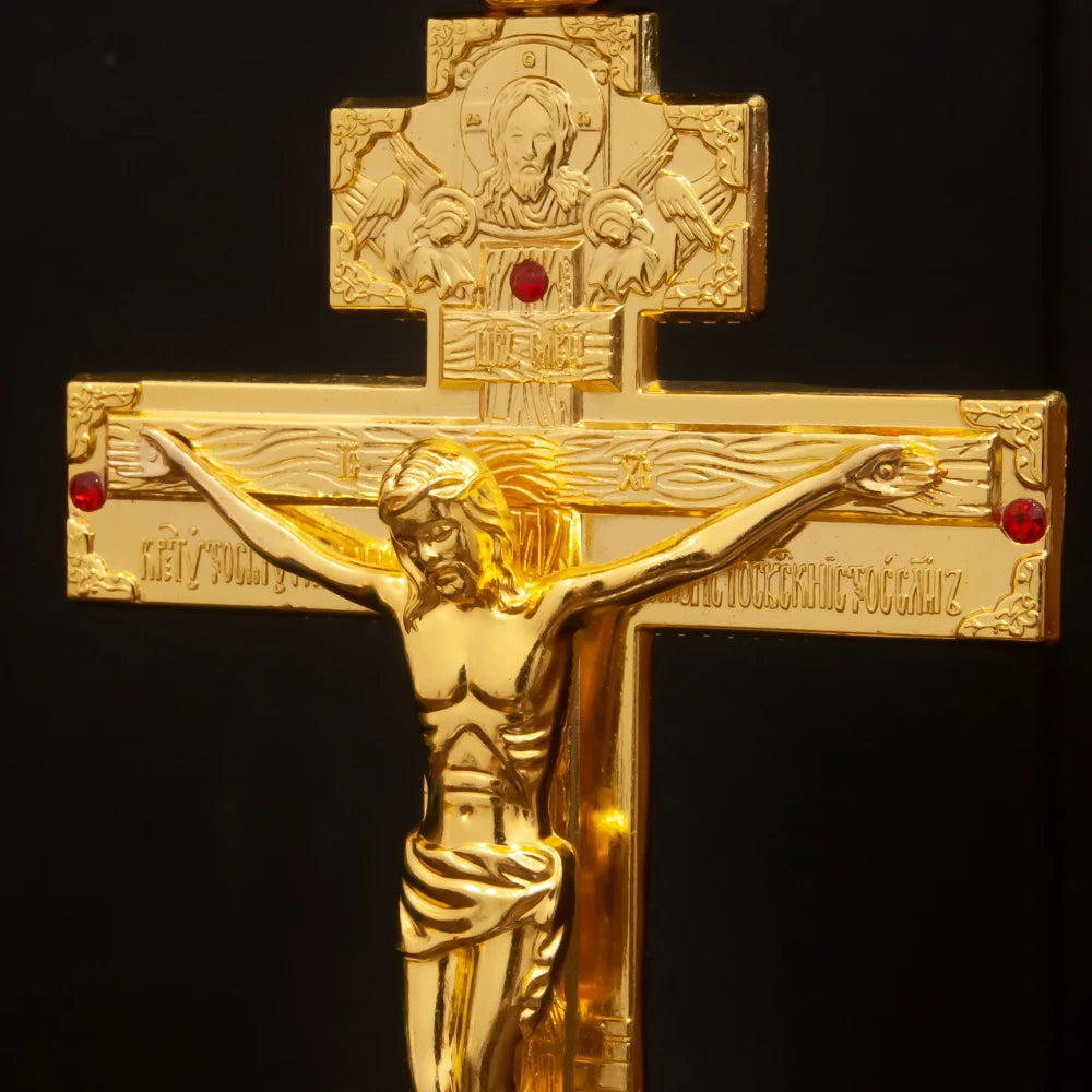 Orthodox Cross Candlestick Jesus Candlestick Zinc Alloy Candlestick Zinc Alloy Candlestick Glass Church Supplies Home Decoration