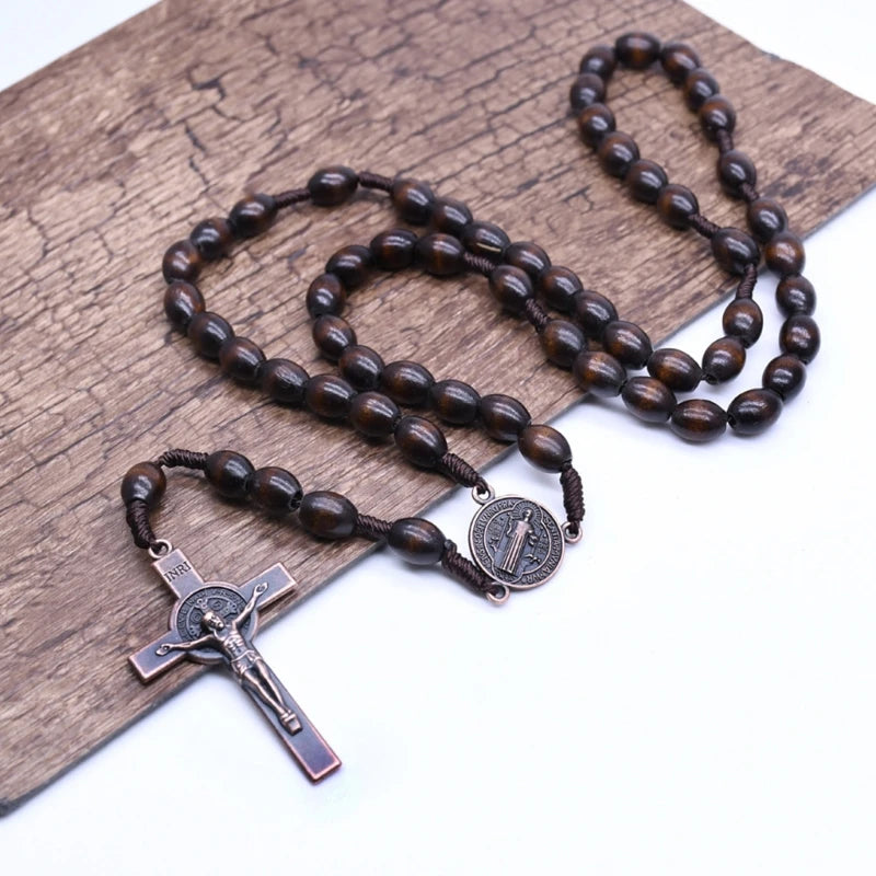 Beads Chain for Cross Necklace Christian Religious Prayer Christmas Jewelry Beads Cord Rosary Necklace Drop Shipping