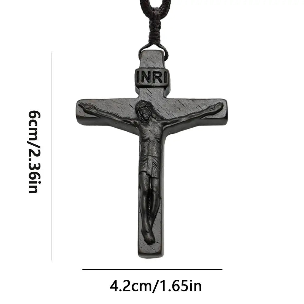Jesus Cross Wooden Necklace Cross Pendant Necklace wood Cross Necklace christian Catholic Jesus Crucifix Necklace Accessories
