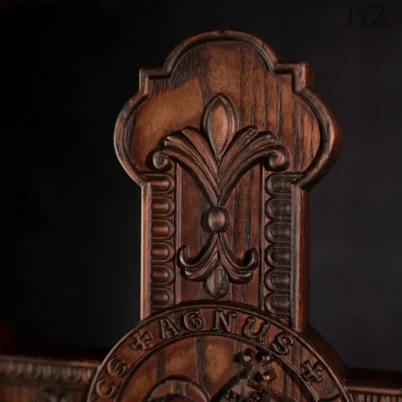 Vintage Wood Carving Cross for Wall Decoration Wall Hanging Church Gifts