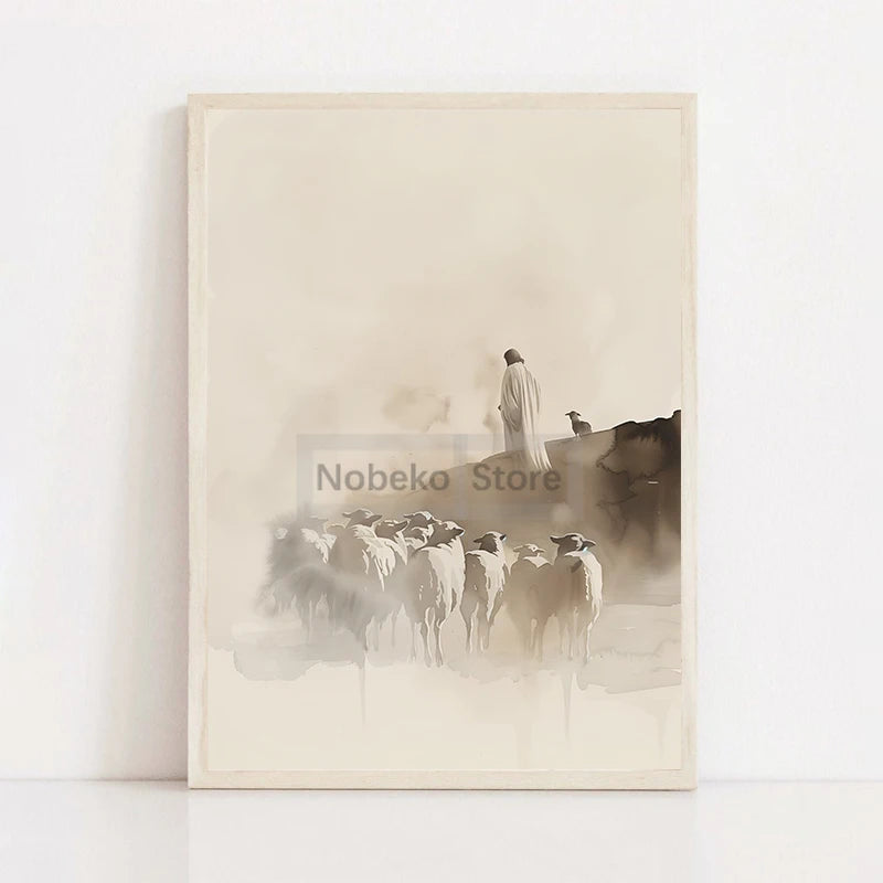 Modern Christian Jesus Poster Religious Prints Canvas Painting Bible Verse Wall Art Pictures Home Living Room Christian Decor