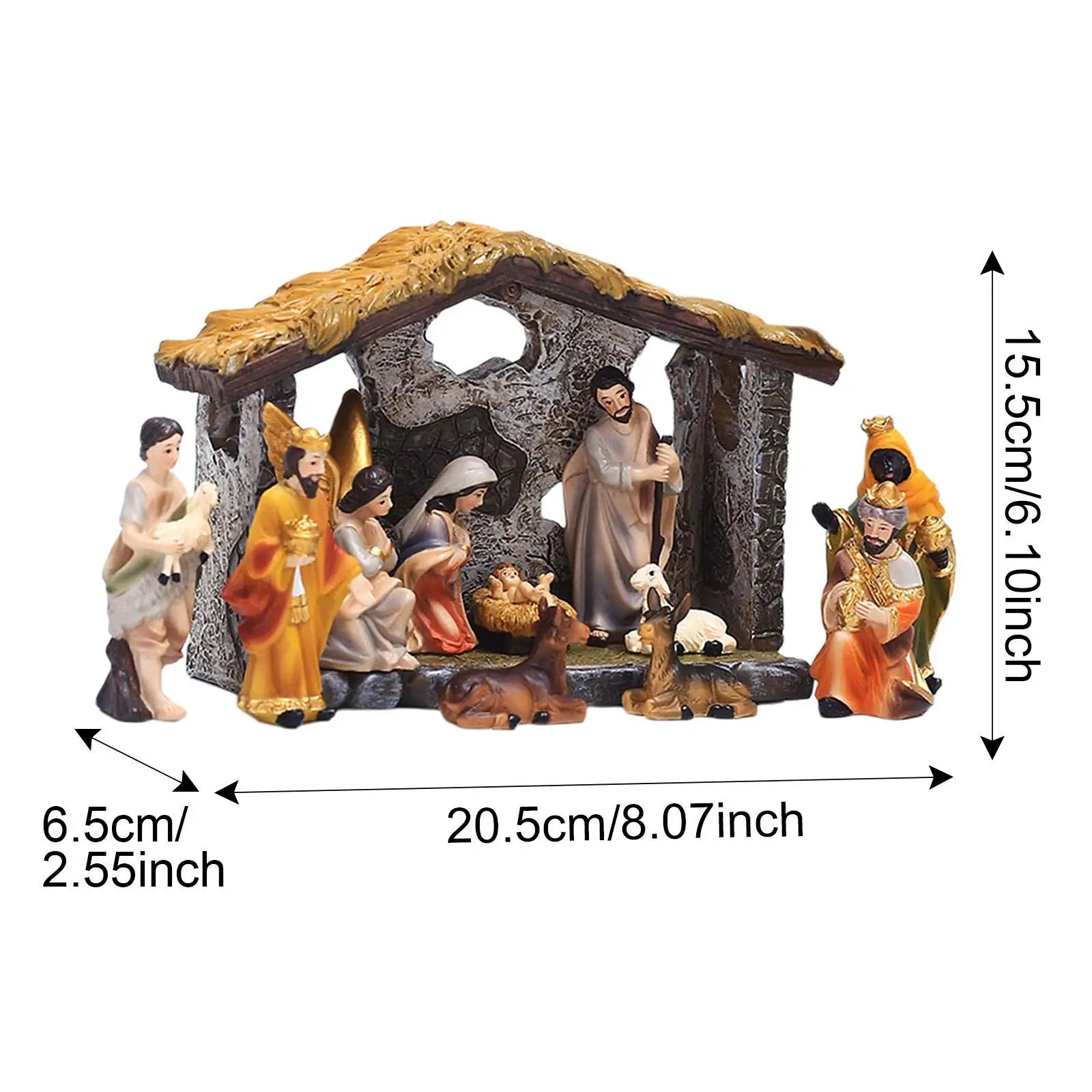 Nativity Figurines Birth of Religious Christmas Worship Table Statue