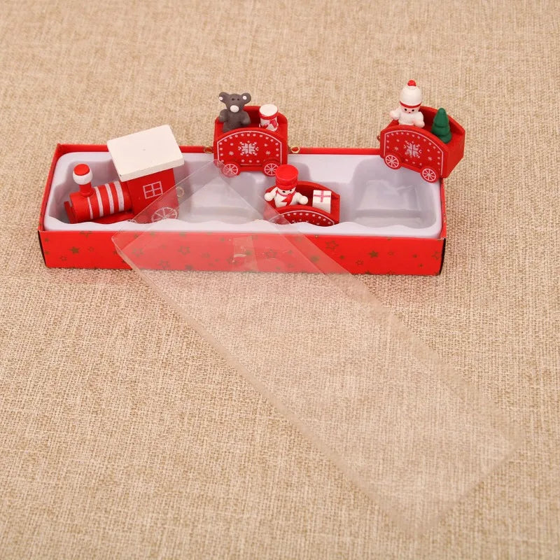 Christmas Decorations Wooden Color Box Small Train Ornaments, Window Ornaments Christmas Gifts Christmas Decorations