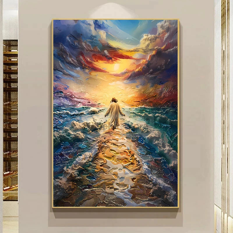 Modern Christian Jesus Poster Religious Prints Canvas Painting Bible Verse Wall Art Pictures Home Living Room Christian Decor