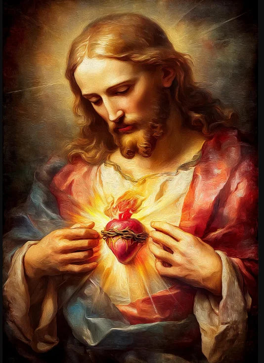 Christian Sacred Heart Jesus Art Posters Prints Catholic Pure Virgin Mary Canvas Painting Religious Believers Bedroom Home Decor