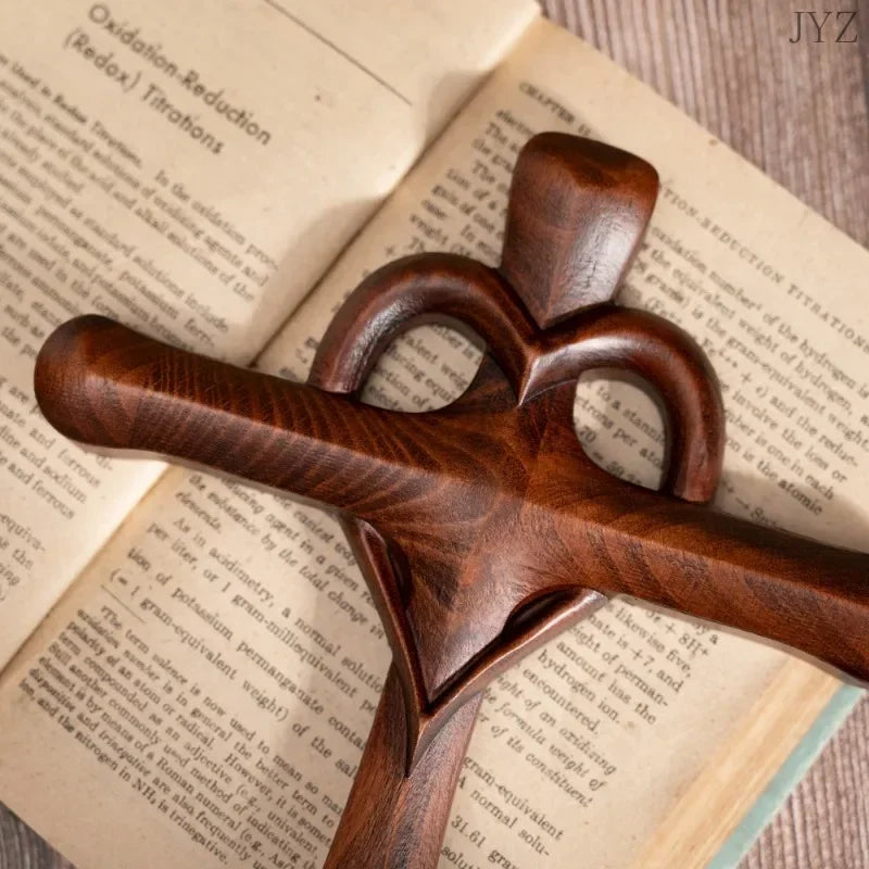 Vintage Cross Wood Interior Wall Love Wooden Cross Heart Shape Wall Hanging Decor