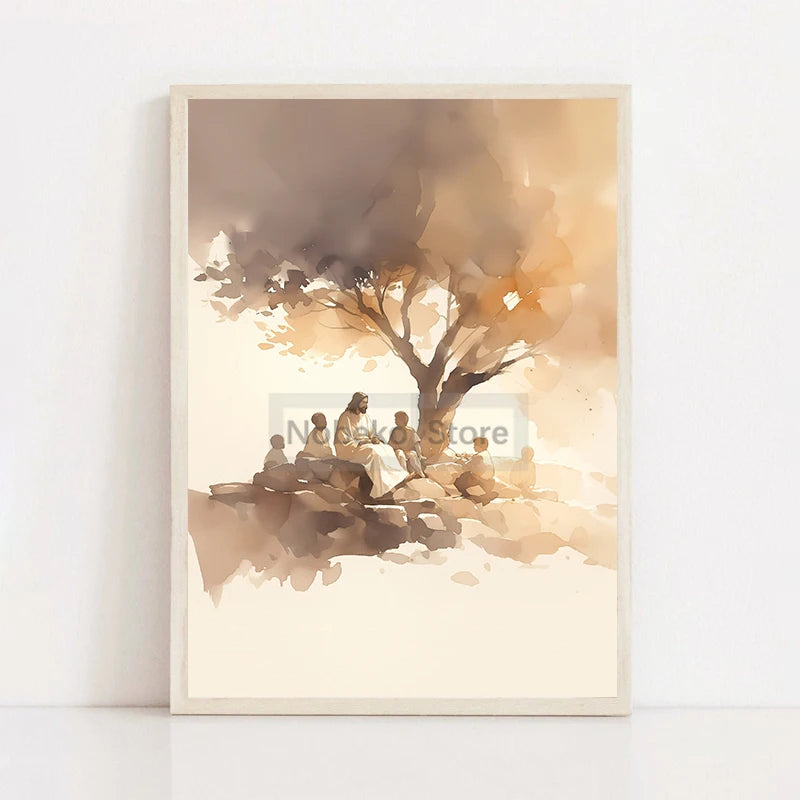 Modern Christian Jesus Poster Religious Prints Canvas Painting Bible Verse Wall Art Pictures Home Living Room Christian Decor