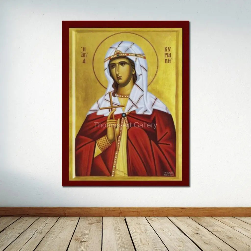 Greek Orthodox Saint Lydia Icon Canvas Print HD Byzantine Art Large Religious Wall Decor for Prayer Corner Office Christian Gift