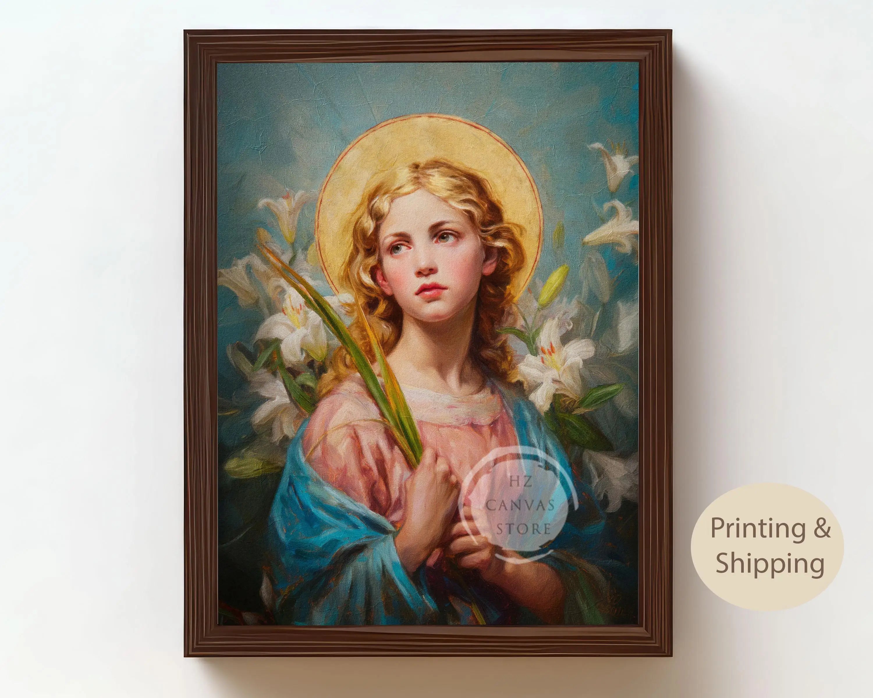 Catholic Wall Art Saint Christina Jesus Virgin Mary Christian Religious Portraits Canvas Biblical Faith Inspirational Home Decor